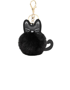 Fellbommel Anhänger - Katze - schwarz