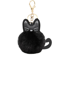 Fellbommel Anhänger - Katze - schwarz